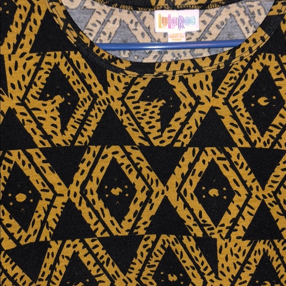 Lularoe XS Carly Dress Black & Gold geometric - Picture 2 of 5
